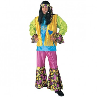 Cooles Neon Hippie Kostüm für Herren