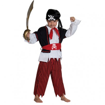 3tlg. Piraten Kostüm für Jungen