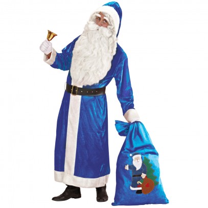 Blaues Weihnachtsmann XL Deluxe Kostüm