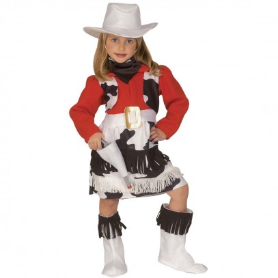 Rotes Cowgirl Kostüm 5-teilig für Mädchen