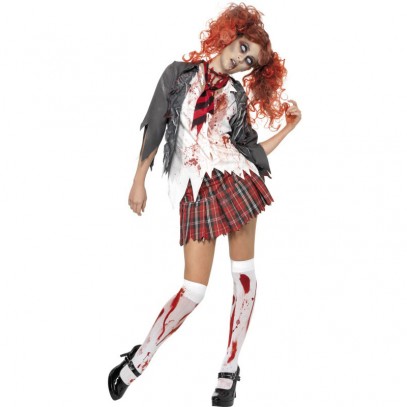 Highschool Horror Zombie Schulmädchen Kostüm