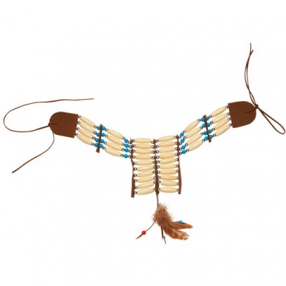 Indianer Halsband blau-beige-braun