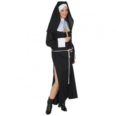 Moderne Nonne Kostüm 2tlg für Damen