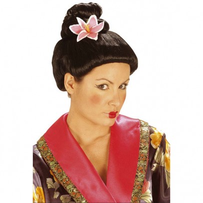 Peking Girl Asien Perücke mit Blume für Damen