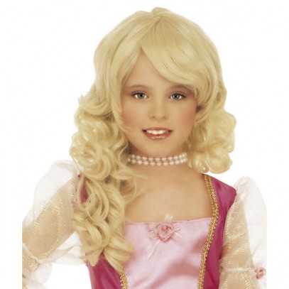Glamour Prinzessin Perücke blond für Kinder