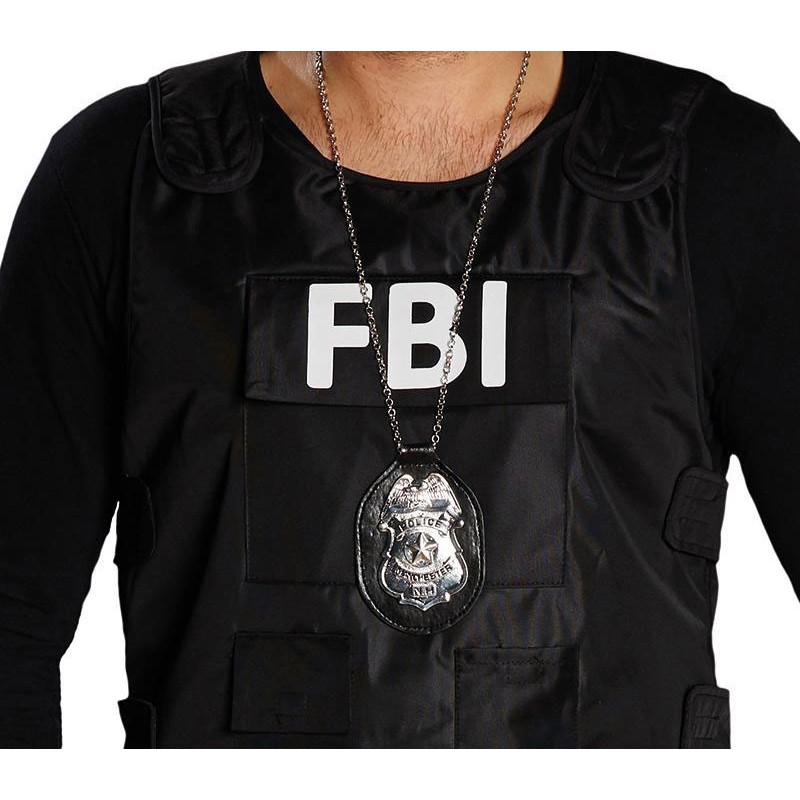 Polizei-Marke Halskette schwarz-silber Cod.82754 