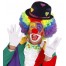 Bunter Clown Hut mit Herzen in verschiedenen Farben